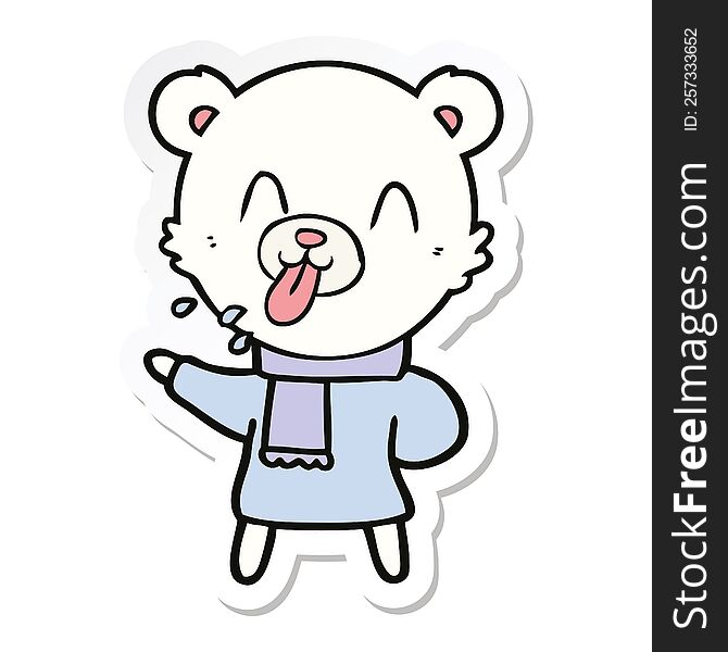 Sticker Of A Rude Cartoon Bear