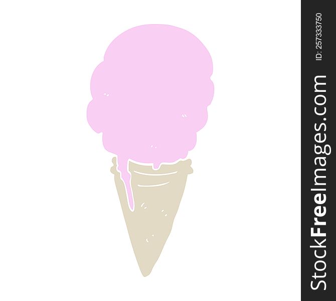 Flat Color Style Cartoon Ice Cream