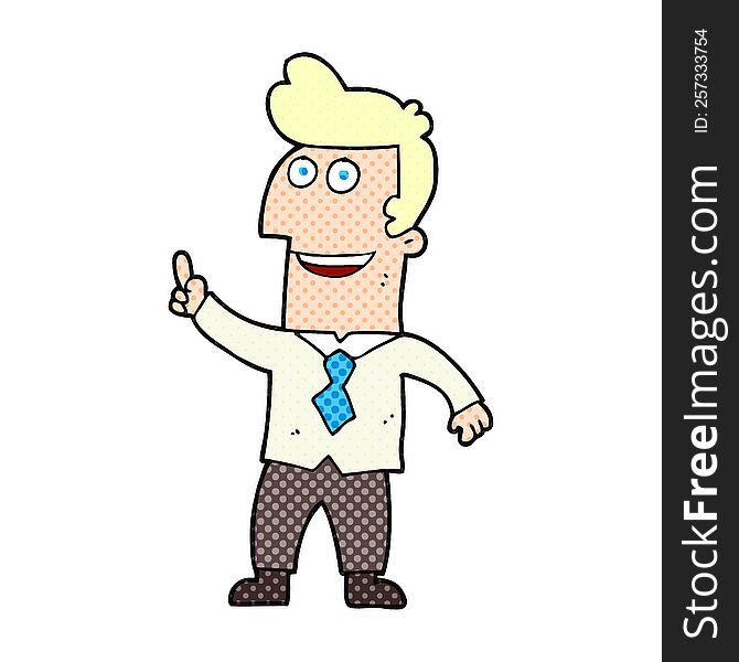 Cartoon Businessman Pointing