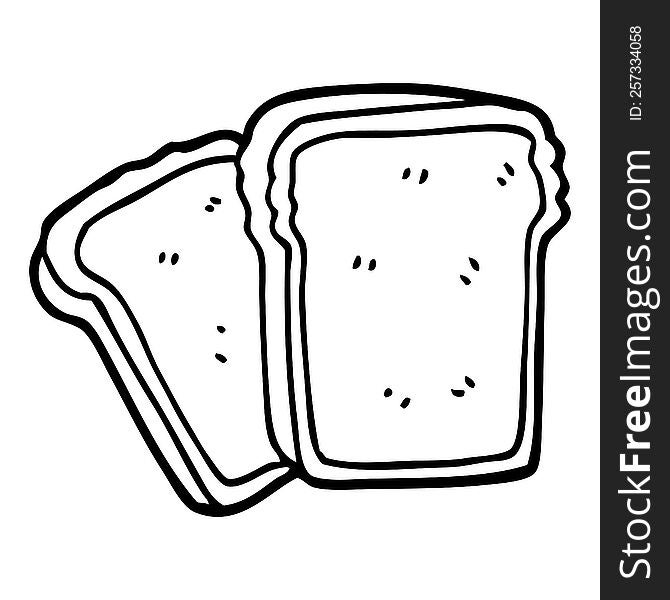 line drawing cartoon toast