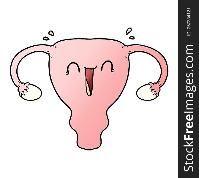 cartoon happy uterus. cartoon happy uterus