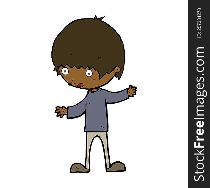 cartoon boy with outstretched arms
