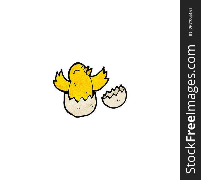 cartoon bird hatching from egg