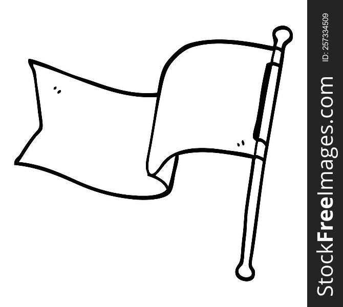 line drawing cartoon red flag