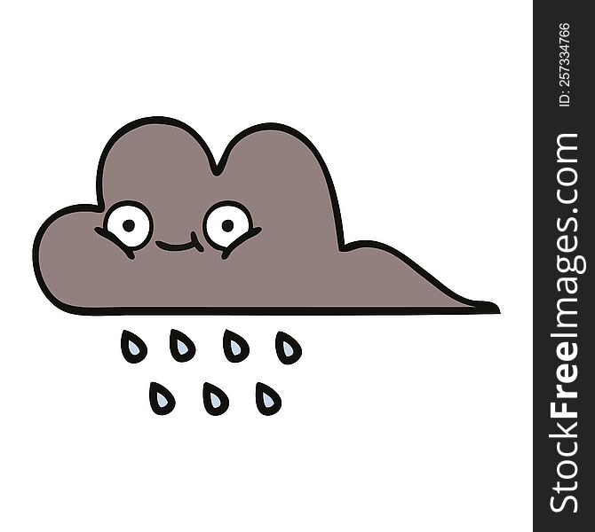 Cute Cartoon Storm Rain Cloud