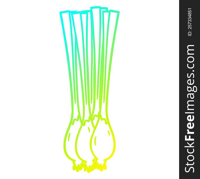 Cold Gradient Line Drawing Cartoon Spring Onions