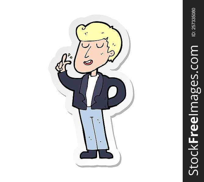 Sticker Of A Cartoon Cool Guy Snapping Fingers