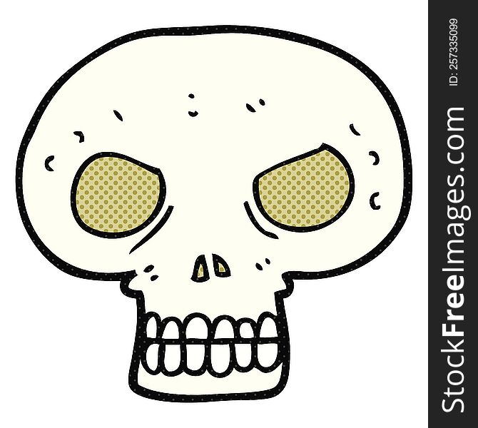 freehand drawn cartoon skull