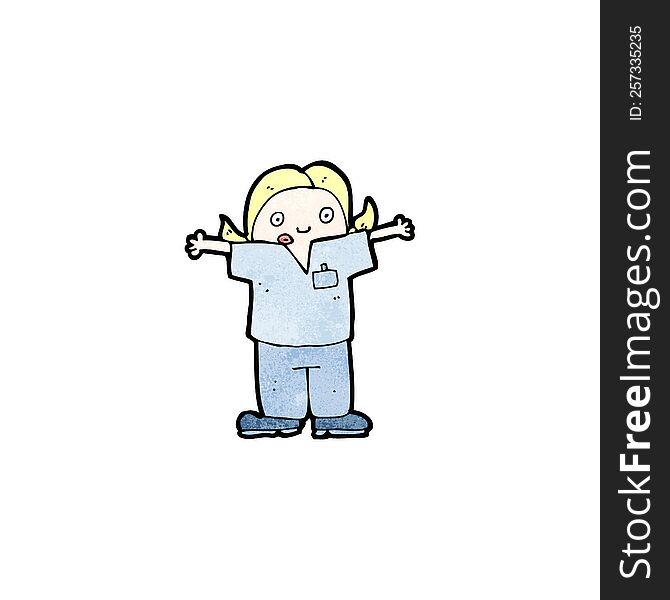 cartoon nurse shrugging shoulders