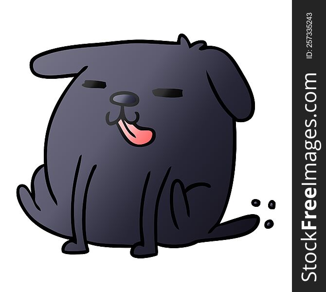 gradient cartoon illustration kawaii of a cute dog. gradient cartoon illustration kawaii of a cute dog
