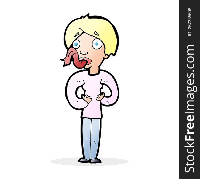 cartoon woman sticking out tongue