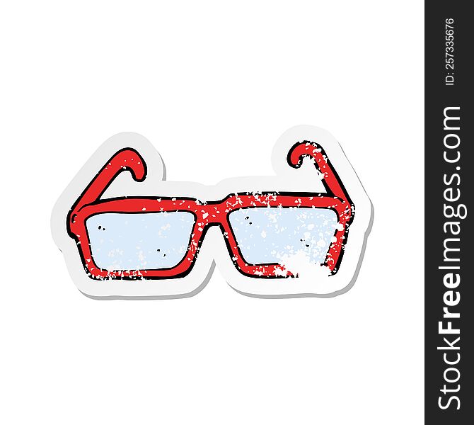 retro distressed sticker of a cartoon spectacles