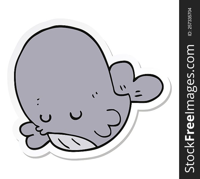 sticker of a cartoon whale