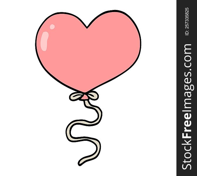 cartoon love heart balloon