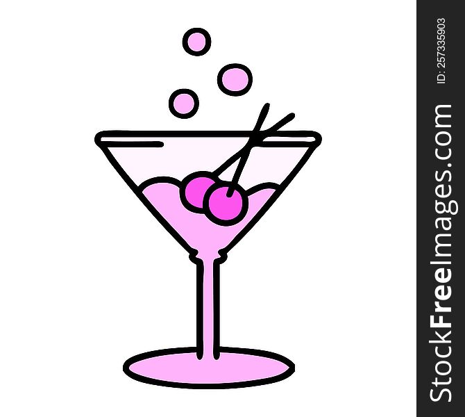 cartoon of a cocktail in a glass