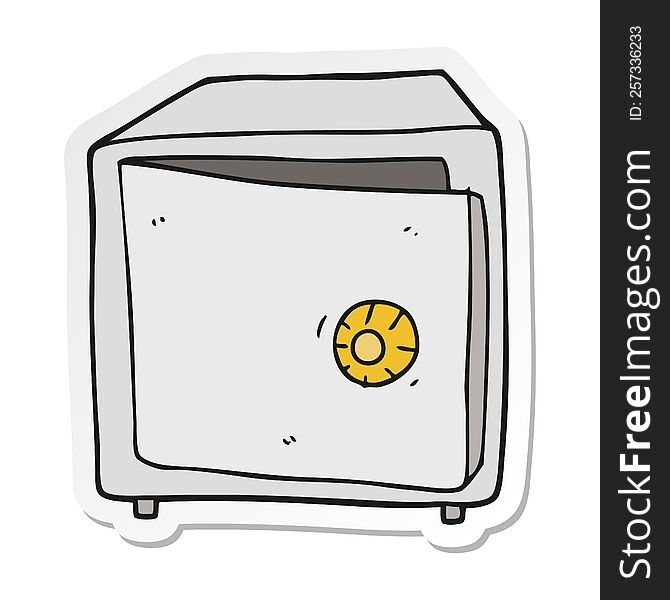 sticker of a cartoon safe