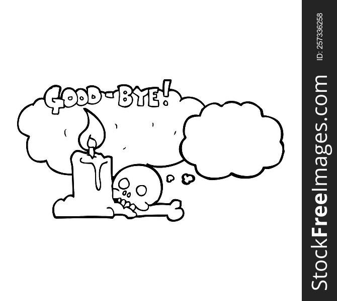 thought bubble cartoon goodbye sign