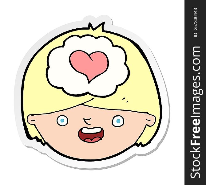 Sticker Of A Cartoon Man In Love