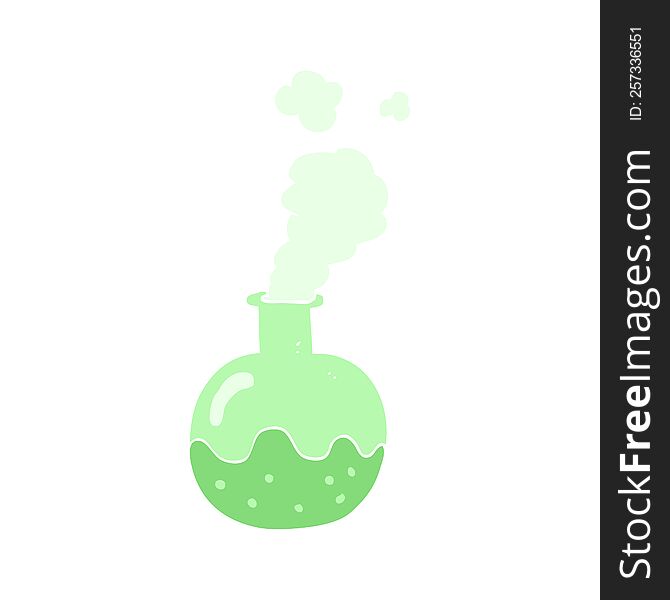 flat color illustration of a cartoon chemical reaction