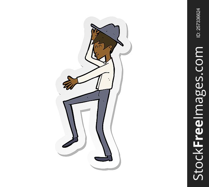 sticker of a cartoon fashionable man