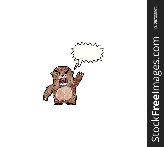 cartoon angry bear