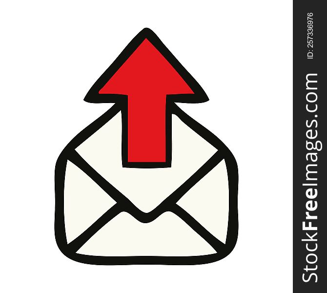 cute cartoon of a email sign. cute cartoon of a email sign