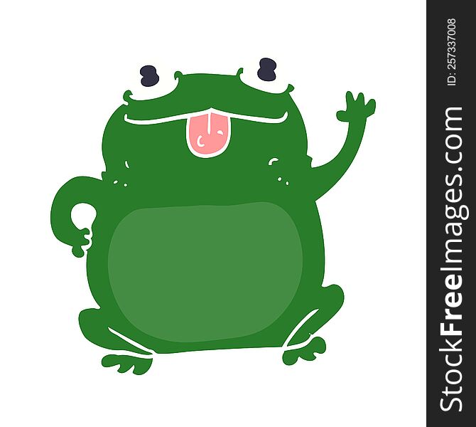 flat color style cartoon frog