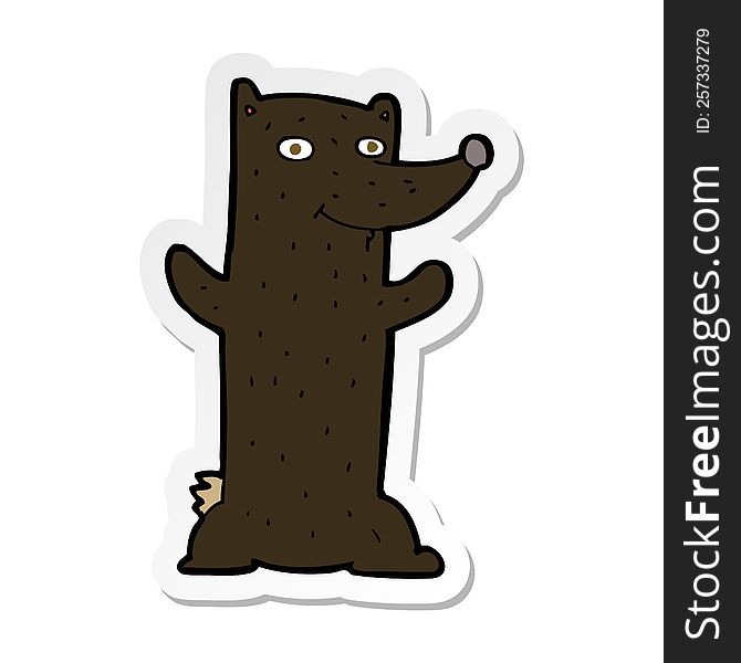 sticker of a cartoon black bear