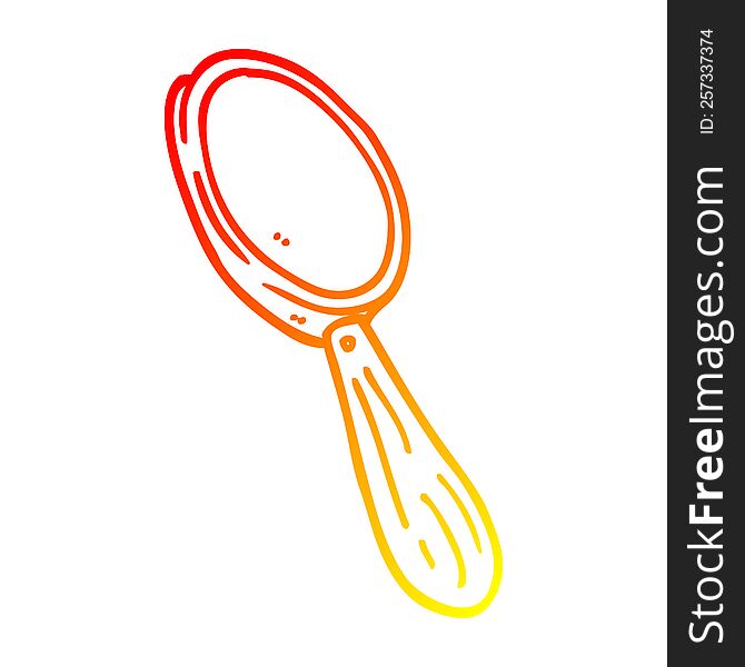 Warm Gradient Line Drawing Cartoon Magnifying Glass