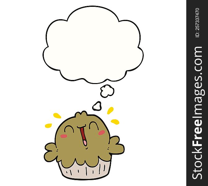 cute cartoon pie with thought bubble. cute cartoon pie with thought bubble