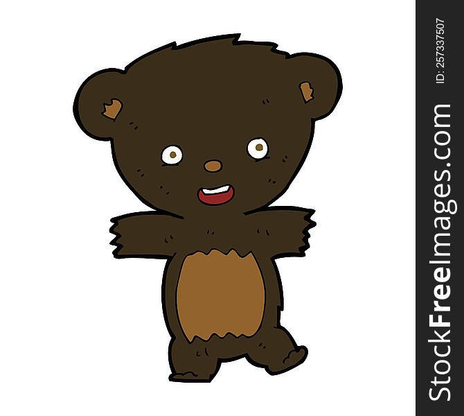 cartoon teddy black bear cub