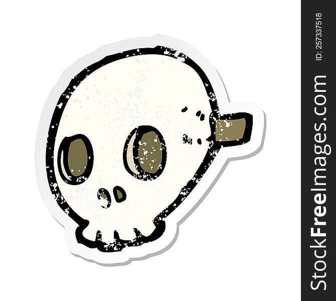 Retro Distressed Sticker Of A Cartoon Skull Mask