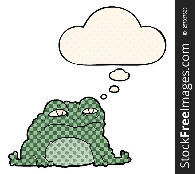 Cartoon Toad And Thought Bubble In Comic Book Style