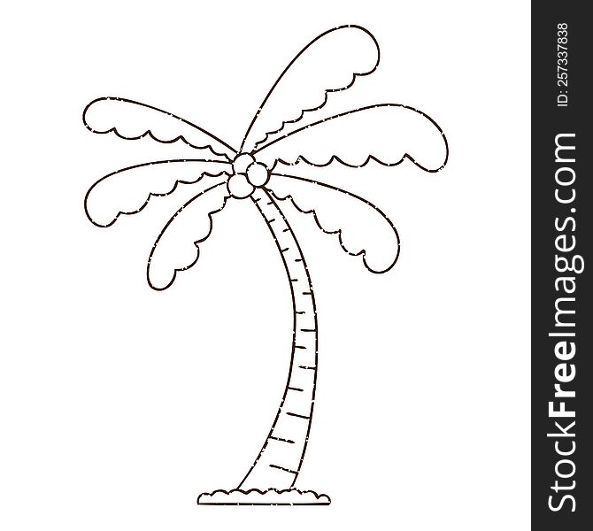 Palm Tree Charcoal Drawing