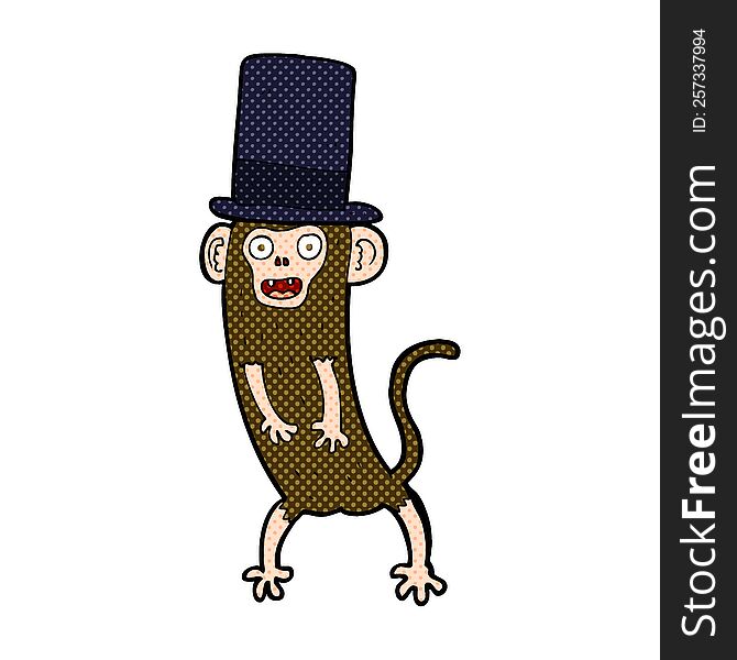 Cartoon Monkey In Top Hat