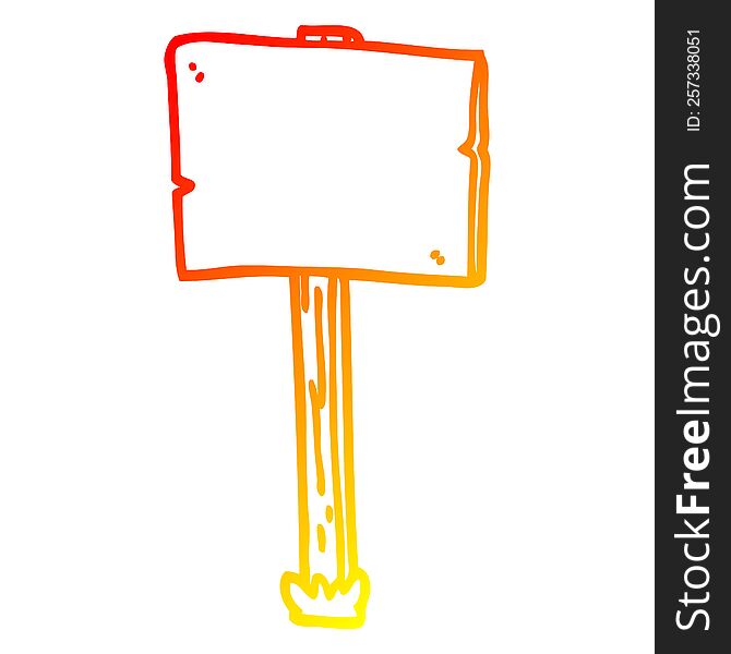 warm gradient line drawing of a cartoon sign post