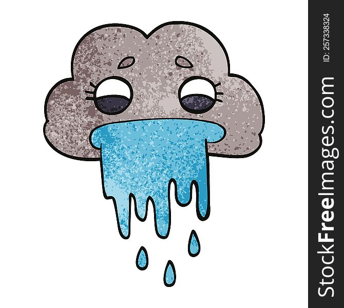 cartoon doodle rain cloud