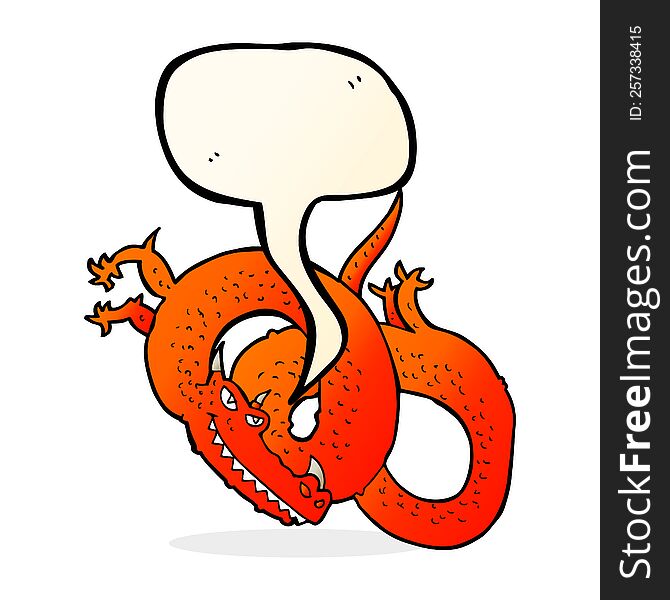 cartoon dragon with speech bubble