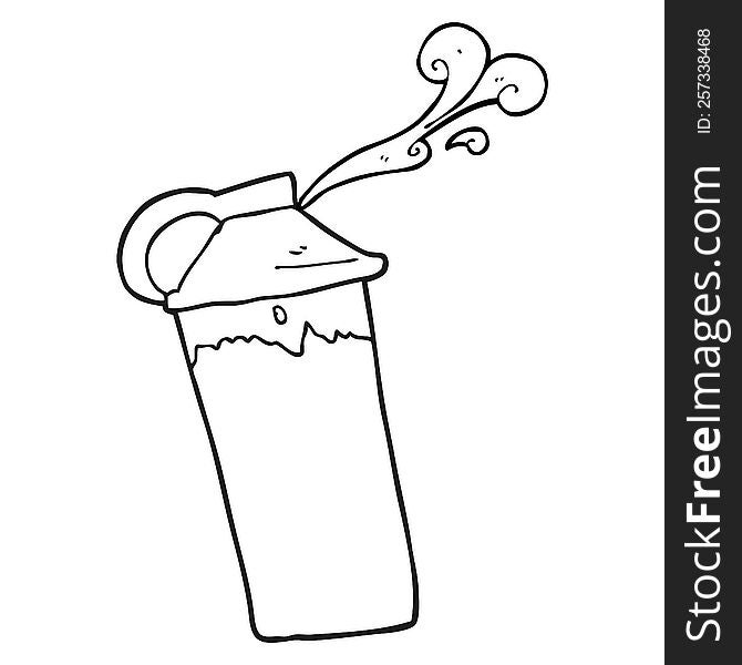 Black And White Cartoon Protein Shake