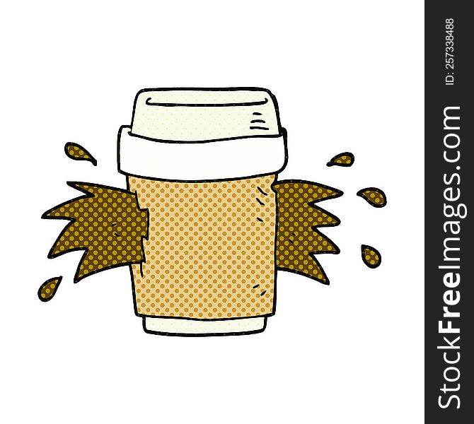Cartoon Exploding Coffee Cup
