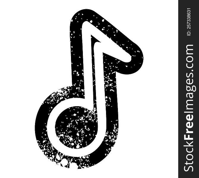 musical note distressed icon symbol