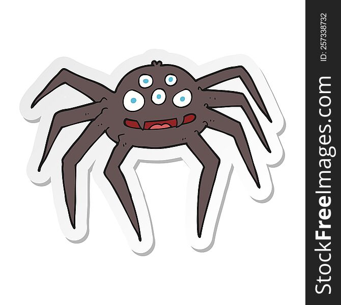 sticker of a cartoon spider