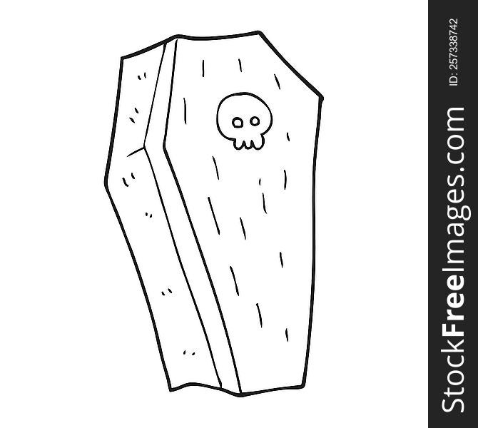Black And White Cartoon Spooky Coffin