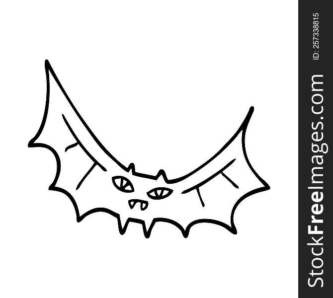 line drawing cartoon bat