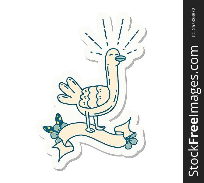 sticker of a tattoo style sea bird