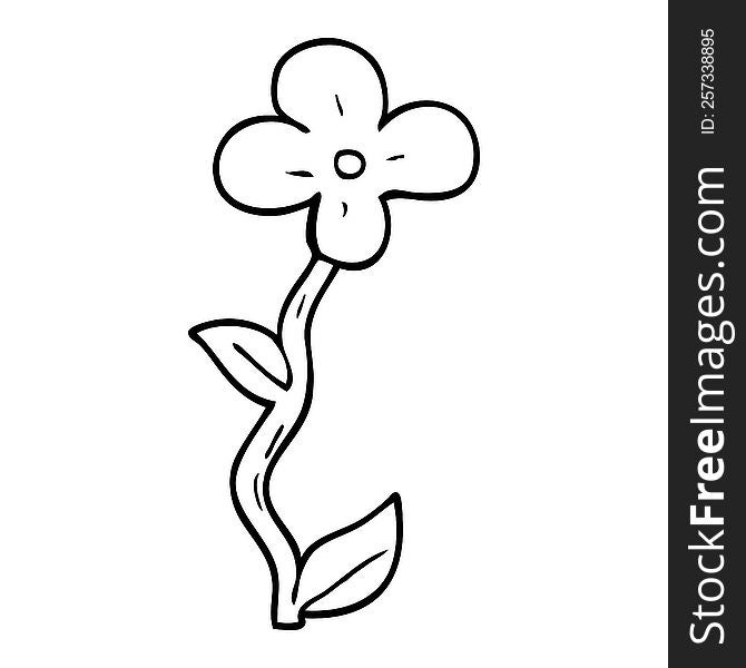 Line Drawing Cartoon Flower Pot
