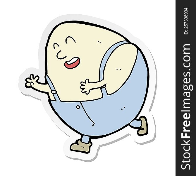 sticker of a cartoon humpty dumpty egg character