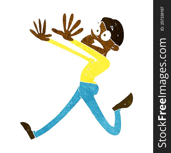 Cartoon Man Running Away