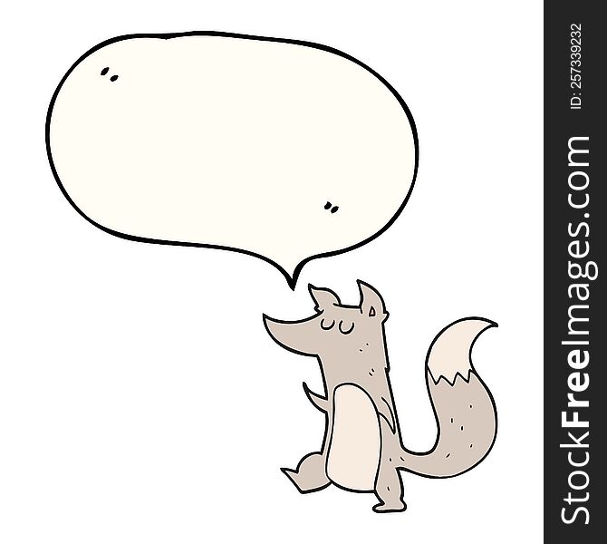 Speech Bubble Cartoon Little Wolf