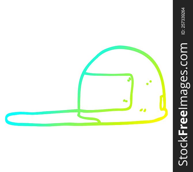 cold gradient line drawing of a cartoon cap